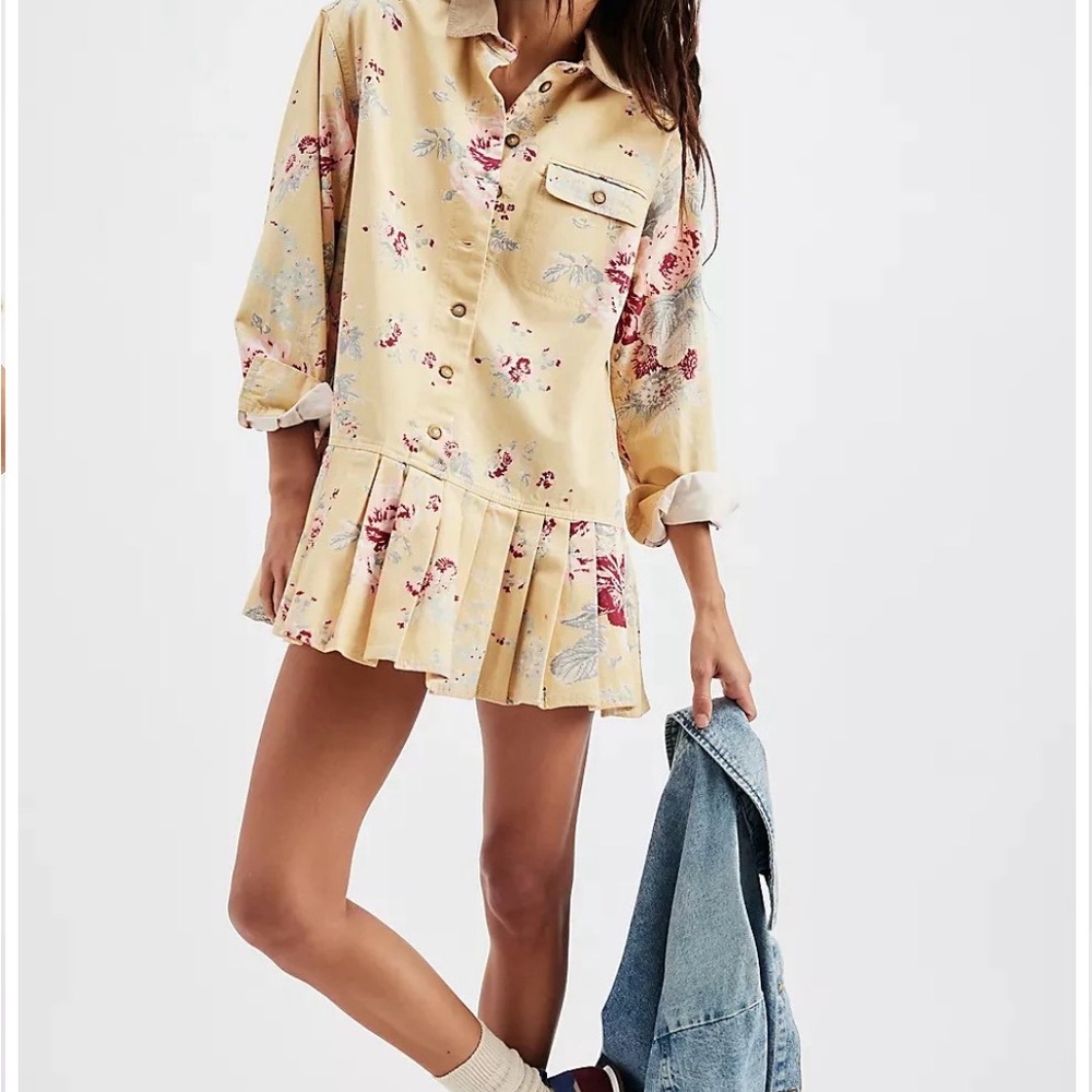 We The Free Floral Yellow Dress